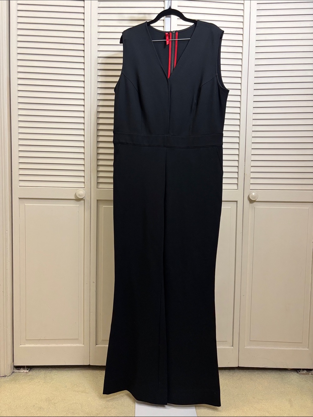 Spanx The Perfect Jumpsuit Wide Leg Flare in Classic Black 20383R XL